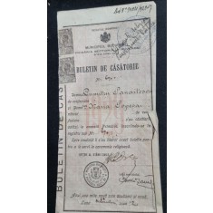 Buletin de căsătorie din 1929 &ndash; Municipiul București