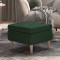 vidaXL Scaun cu picioare din lemn, verde &icirc;nchis, material textil