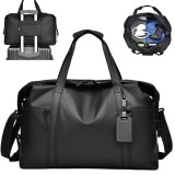 Geanta umar Versatyx&reg;, Calatorii &amp; Fitness, 47x22x31cm, Piele Ecologica, Impermeabila &amp; Spatioasa, Buzunare multiple, Compatibil bagaj mana cabina avi