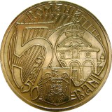 Romania, 50 bani 2011_circulată_stare foarte bună * cod 10, Alama