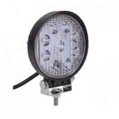 Proiector LED Auto Offroad, 27W, Rotund, 12V-24V, 1400 Lumeni, Rotund, Spot Beam 30° HAL401