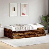 Cumpara ieftin Cadru de pat cu depozitare cu sertar Stejar fumuriu 80 x 200 cm