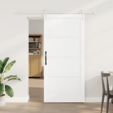 Ușa Glisantă vidaXL cu Set de Accesorii Alb 93x202 cm Lemn Masiv de Pin