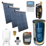 KIT PANOU SOLAR APA CALDA PRESURIZAT 10P CONFORT CU BOILER CU DOUA SERPENTINE 500L PANOSOL C.420