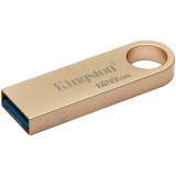 MEMORIE USB 3.2 Kingston 128 GB, 220MB/s, 100MB/s clasica, carcasa metalica, auriu, &quot;DTSE9G3/128GB&quot; (timbru verde 0.03lei)