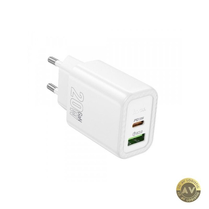 Incarcator Retea HOCO N61 20W 3A 1 x USB-A - 1 x USB-C Alb