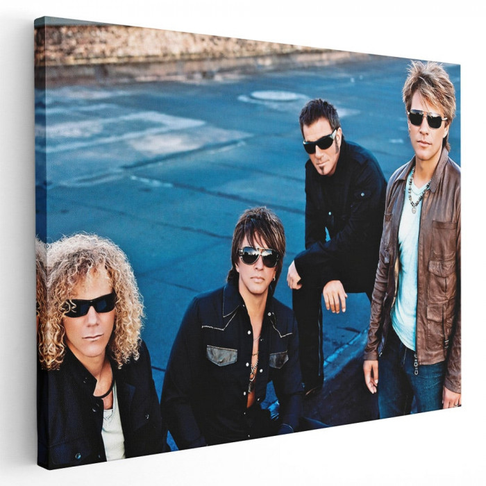 Tablou afis Bon Jovi trupa rock 2391 Tablou canvas pe panza CU RAMA 30x40 cm