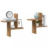 VidaXL Rafturi perete 2buc. stejar artizanal 38x12x38cm lemn prelucrat
