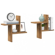 vidaXL Rafturi perete 2buc. stejar artizanal 38x12x38cm lemn prelucrat