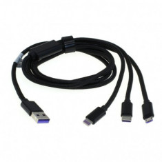 Cablu de date 3in1 USB la Lightning, Type-C, Micro-USB