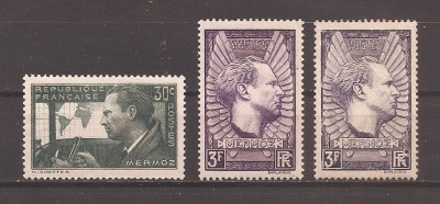 Franta 1937 -1 an de la moartea lui Jean Mermoz,1901-1936, MNH (vezi descrierea) foto