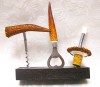 SET BAR CHEIE STICLE DOP POURER TIRBUSON IMITATIE CORN IN SUPORT LEMN
