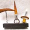 SET BAR CHEIE STICLE DOP POURER TIRBUSON IMITATIE CORN IN SUPORT LEMN