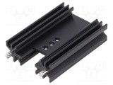 Radiator extrudat ALUTRONIC H 50mm pentru TO202, TO218, TO220, TOP3 negru anodizat aluminiu