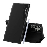 Husa Samsung Galaxy S25 Ultra Eco Leather View flip tip carte, negru