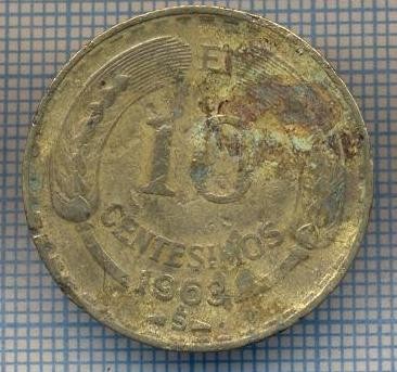 AX 1068 MONEDA- CHILE - 10 CENTIMOS -ANUL 1963 -STAREA CARE SE VEDE foto