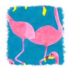 Sticker decorativ Flamingo, Roz, 55 cm, 11699ST foto