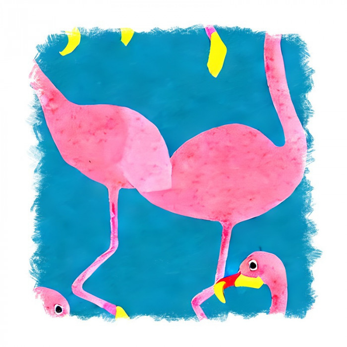 Sticker decorativ Flamingo, Roz, 55 cm, 11699ST