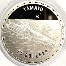 INSULELE SOLOMON 25 DOLLARS 2006,PROOF,(FIGHTING SHIPS-YAMATO),AG.999,GR.31.10 foto