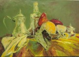 Tablou pictura ulei - Natură statică cu ceainic, Natura statica, Realism
