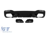 Difuzor tip M Performance Design Design cu capete negre potrivit pentru bara de protectie M technik la BMW Seria 5 G30 sedan, G31 break 550i dupa 2017