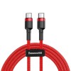 Cablu de Date Type-C to Type-C, Fast Charging, 60W, 3A, 1m - Baseus Cafule (CATKLF-G09) - Red / Black