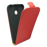 Husa flip rosie Sligo Elegance (aspect piele/interior bej) pentru Nokia Lumia 530