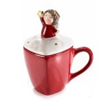 Cana ceramica multicolora Craciun II 9.5x8.5x8.5 cm, 300 ml