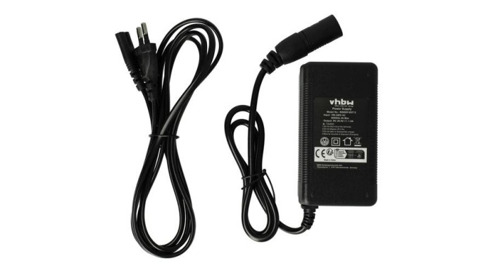 &Icirc;ncărcătorul pentru bicicletă VHBW este un &icirc;nlocuitor pentru acumulatorul HP1202L2 Li-Ion E-Bike etc. - Pentru acumulatori de 24 V, cu conector cu 3 p