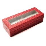 Cumpara ieftin Caseta din sticla pentru 6 ceasuri Rosie / Aurie