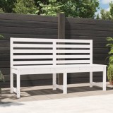 Banca gradina Gossi, lemn masiv pin, 157.5cm, alb, terasa, curte, parc