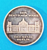 GERMANIA MEDALIE REICHSTAG BERLIN ARGINT 1000/1000 15,60 GRAME AUNC