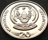 Moneda exotica 20 AMAFARANGA - RWANDA, anul 2003 *cod 1375 = UNC