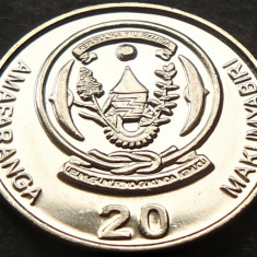 Moneda exotica 20 AMAFARANGA - RWANDA, anul 2003 *cod 1375 = UNC