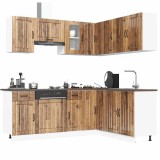 vidaXL Set de dulapuri de bucătărie 11 piese &bdquo;Lucca&rdquo; Lemn vechi lemn