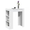 Gossi masa de bar cu rafturi, alb, 95x47x103,5 cm, lemn prelucrat