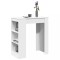 Gossi masa de bar cu rafturi, alb, 95x47x103,5 cm, lemn prelucrat