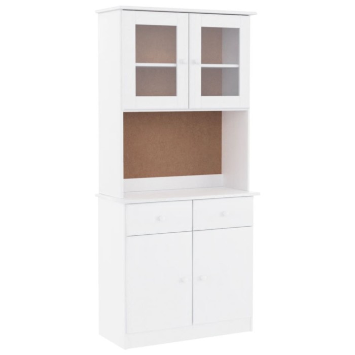 Dulap inalt ALTA, alb, 77x35x165 cm, lemn masiv de pin