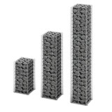 Cumpara ieftin Set gabioane, 3 buc, sarma galvanizata