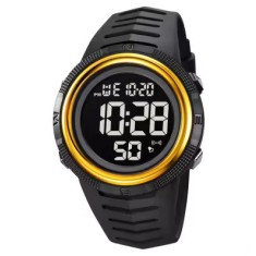 Ceas barbatesc de mana Skmei Sport Casual Fashion Digital Alarma Negru Auriu