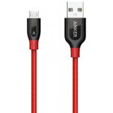 Cablu Date si Incarcare USB-A - microUSB Anker PowerLine+, 18W, 0.91m, Rosu A8142G91