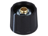 Buton rotativ cu indicator ABS negru, &Oslash;6mm, &Oslash;20x15,5mm