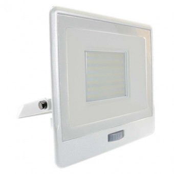 REFLECTOR LED SMD 50W 4000K IP65 CU SENZOR MISCARE - ALB