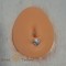Piercing buric din argint 925 cu trifoi norocos si cristale zirconia albe, 1 cm, tija subtire