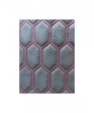 Material piele eco interior tapiterie auto hexagon Negru cusatura Rosie