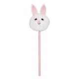 Creion de Paste cu Iepure Roz si Alb, Blana Artificiala, 24 cm, CMCLASS