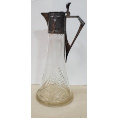 Carafa Art Nouveau din cristal si metal argintat, Albert Kohler, 1900