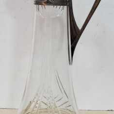 Carafa Art Nouveau din cristal si metal argintat, Albert Kohler, 1900