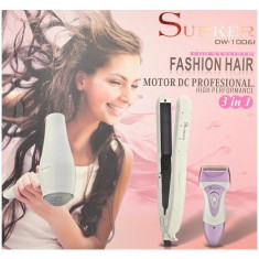 Set Cadou 3in1 Surker DW1006I Uscator de Par Epilator Placa Intins Parul foto