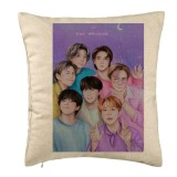 Cumpara ieftin Perna Decorativa BTS Army 2, 40x40 cm, Bej, Husa Detasabila, Burduf